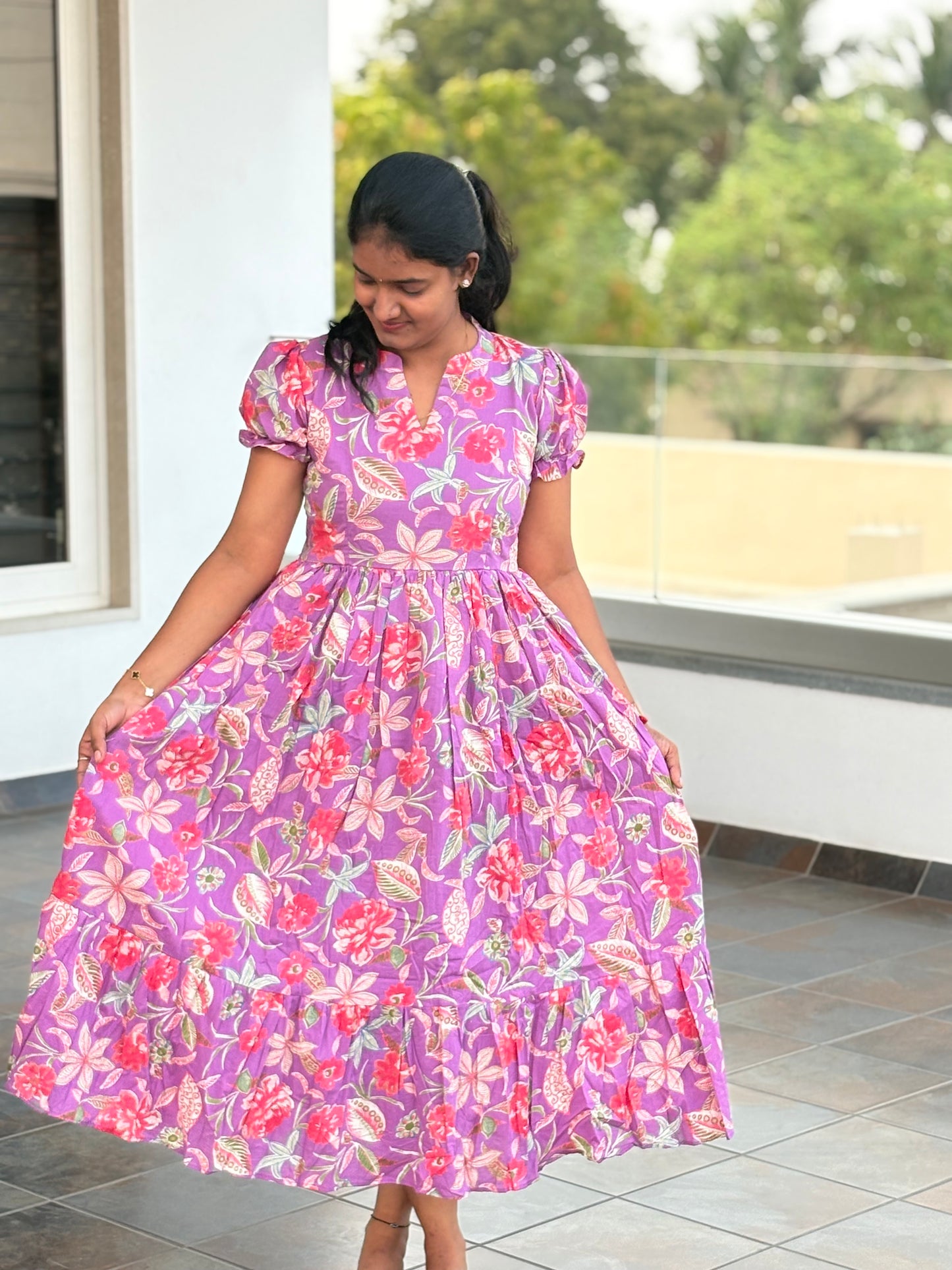Lilac cotton Maxi