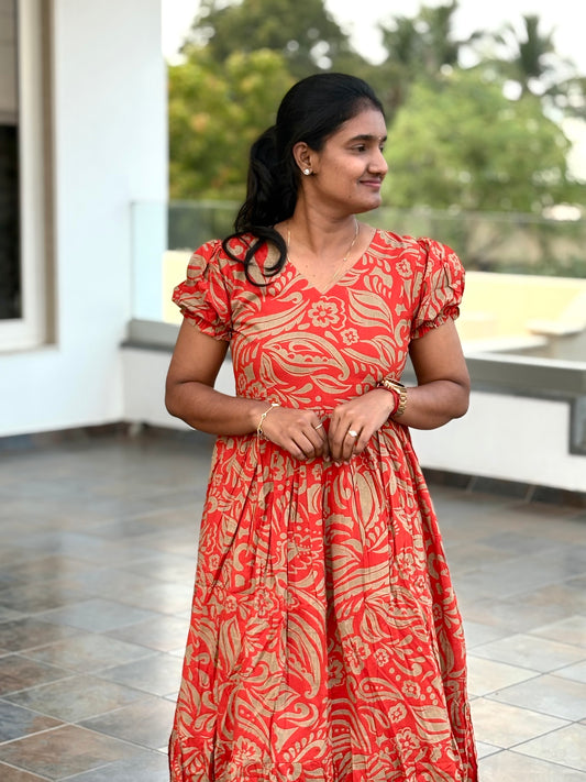 Rustic Orange cotton Maxi