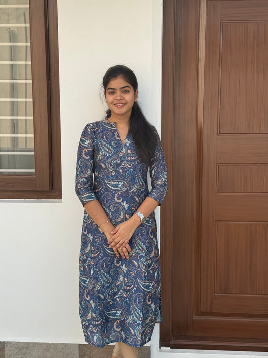 LA287~Blue Tusshar Kurti