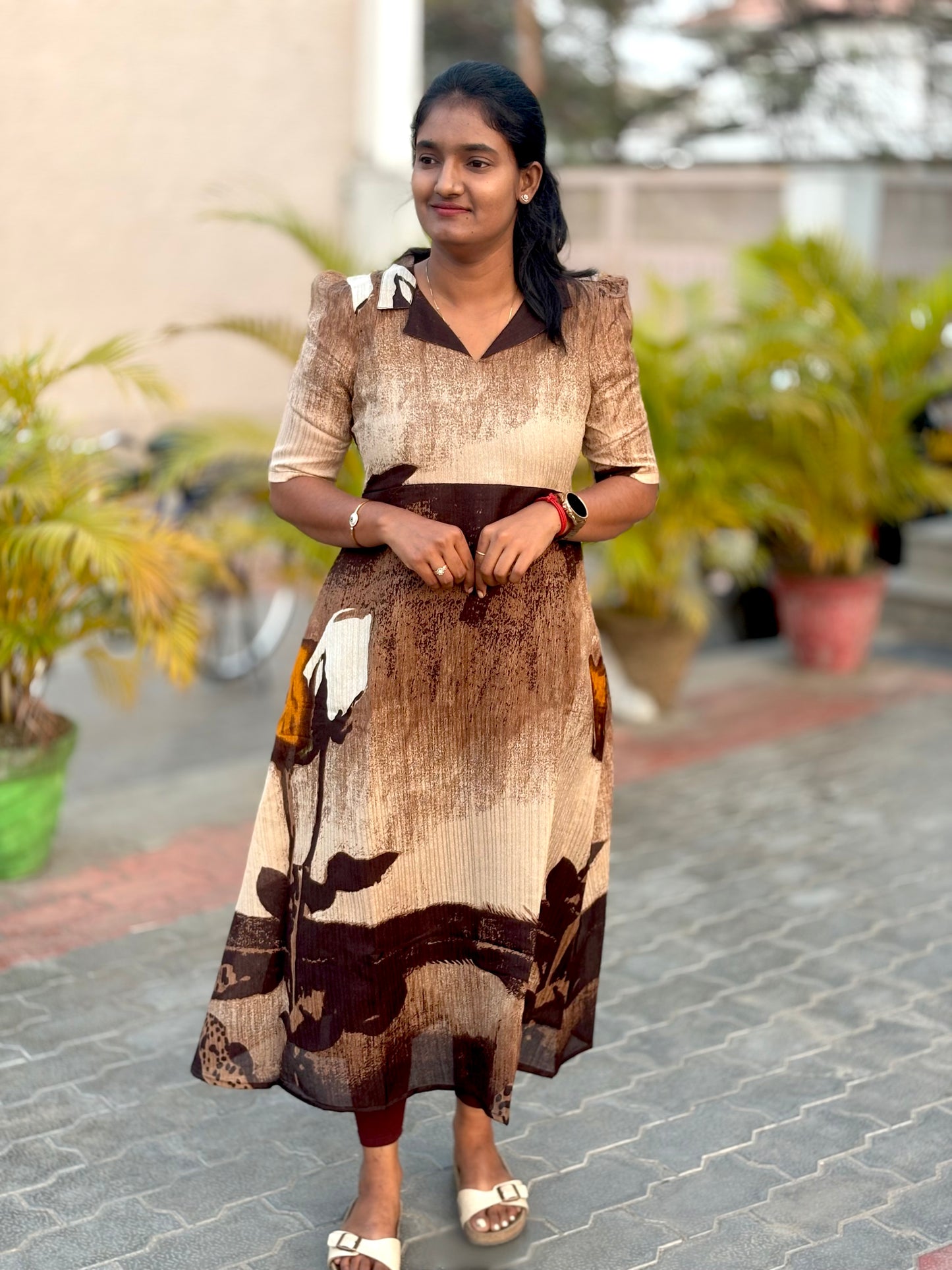 LA305~Coffee A line Maxi