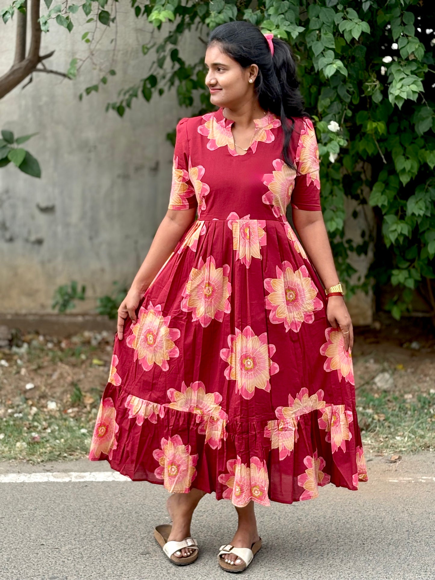 Maroon Cotton maxi🌺