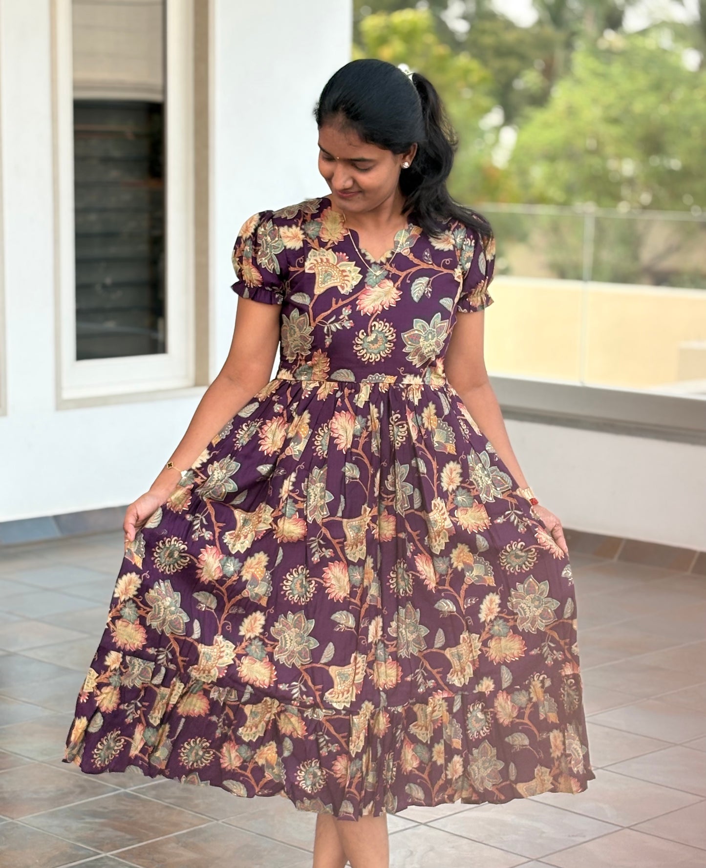 Purple flex cotton Maxi