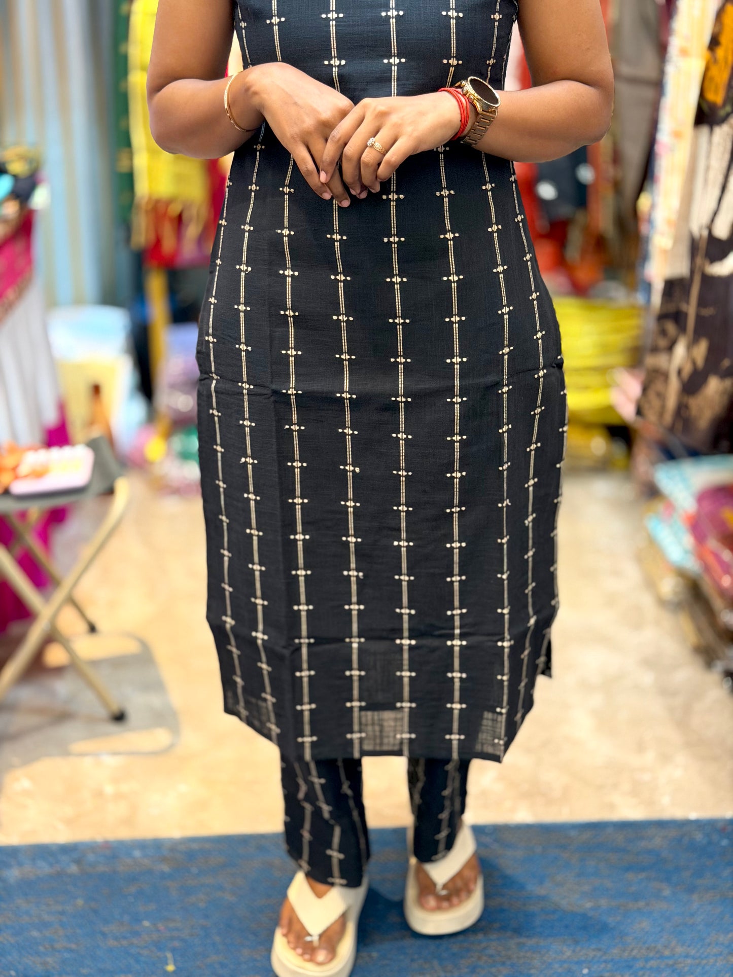 LA332~Black Linen Coord