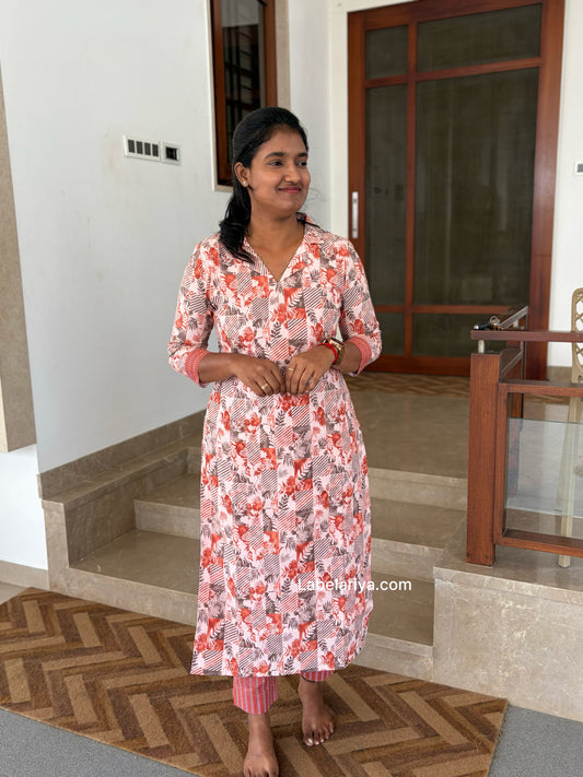 Peach brown cotton set