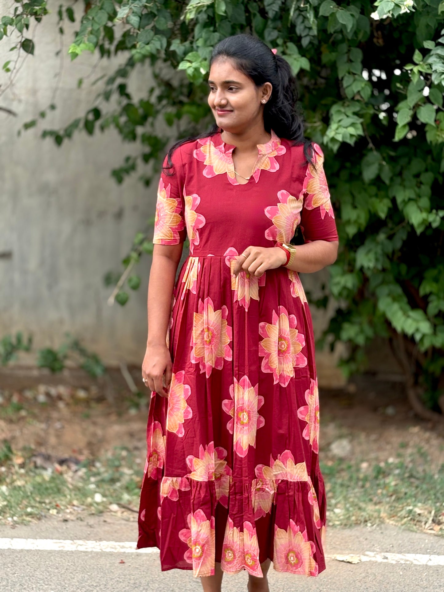 Maroon Cotton maxi🌺