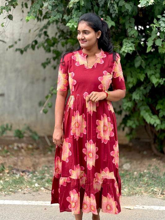 Maroon Cotton maxi🌺