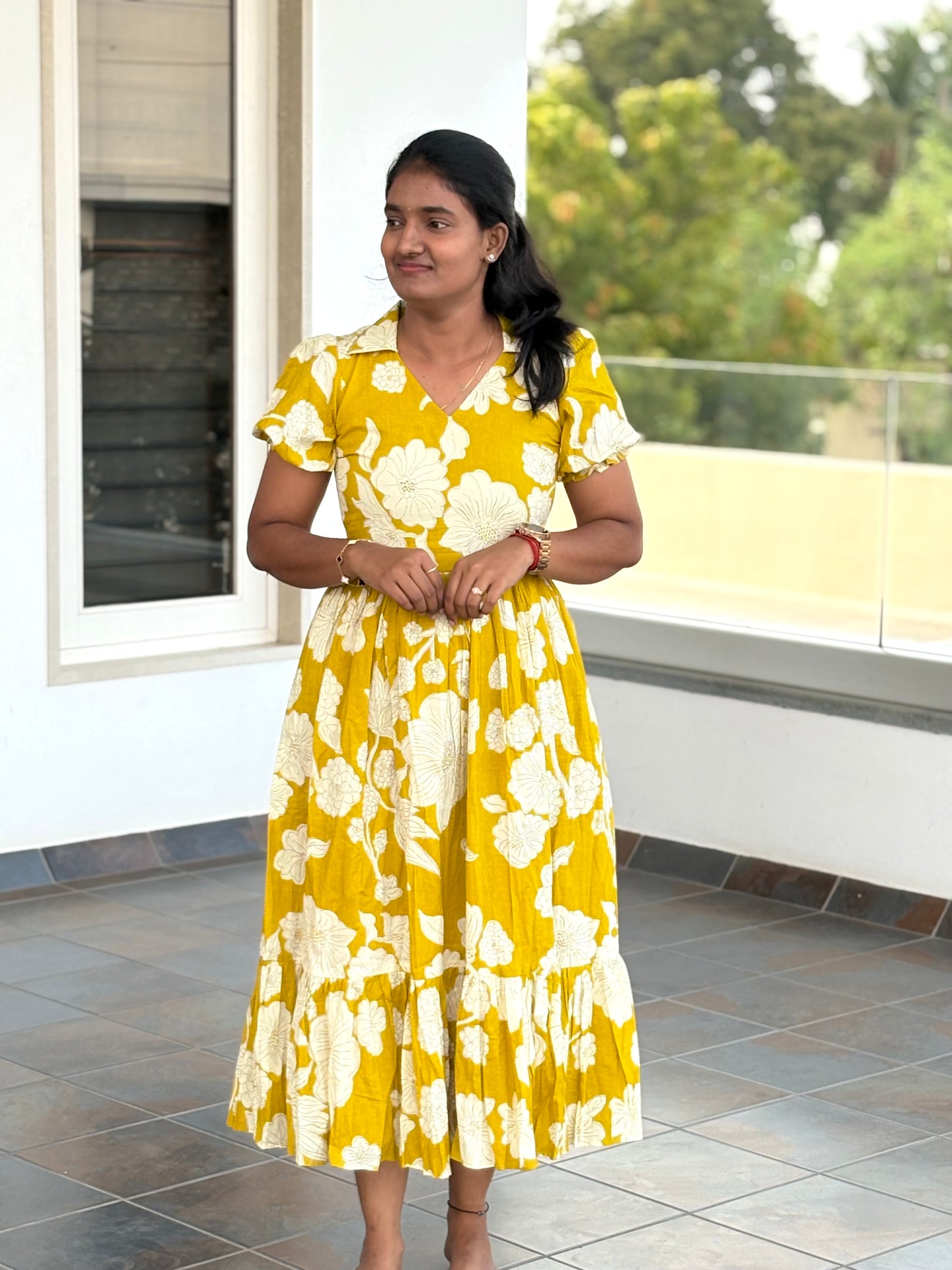 Yellow cotton Maxi
