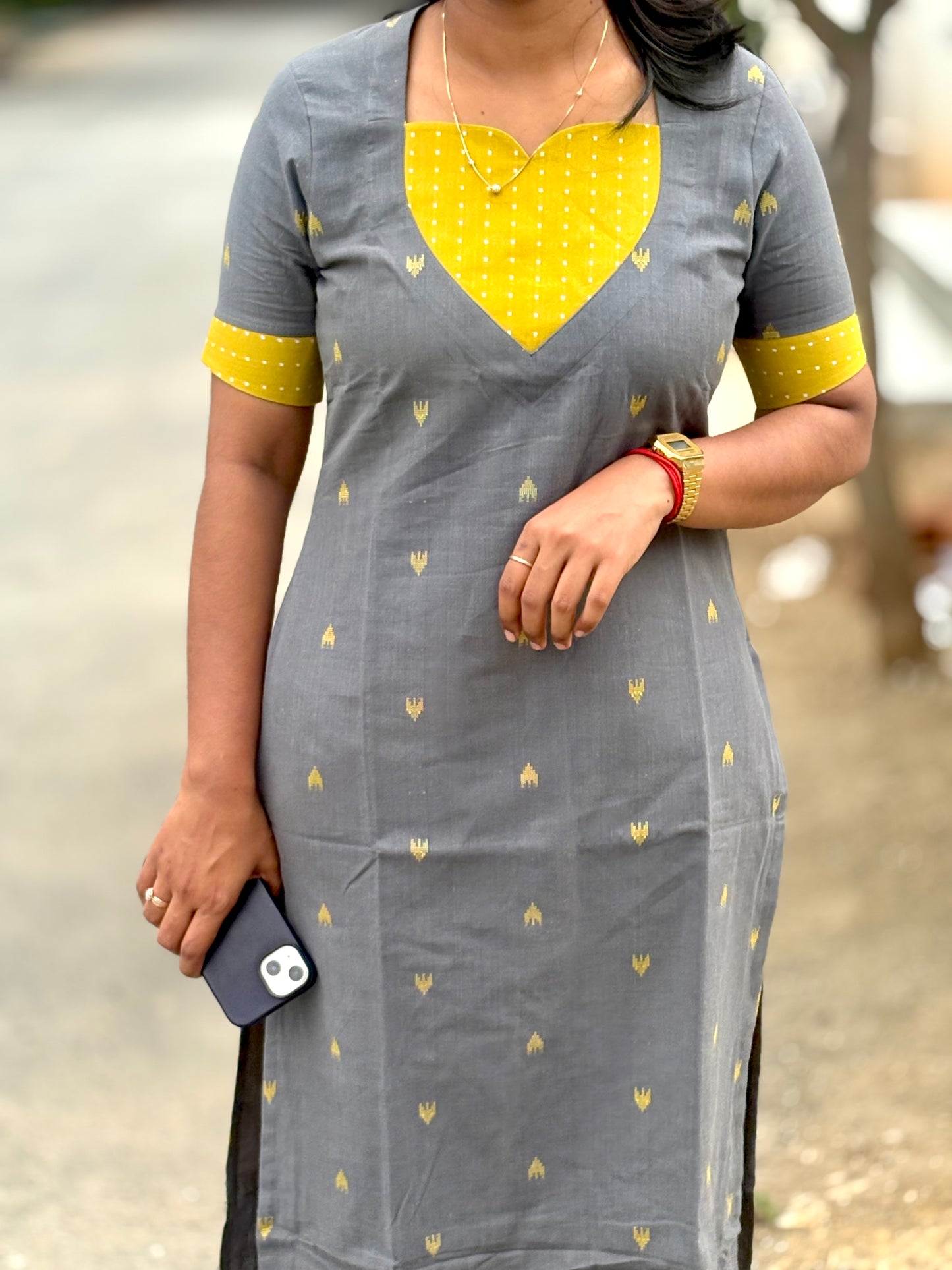 Grey+ Yellow Cotton set🌻