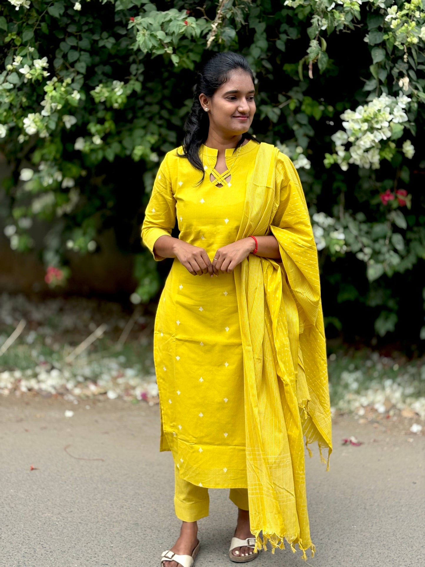 Pure handloom 3pc cotton set💛