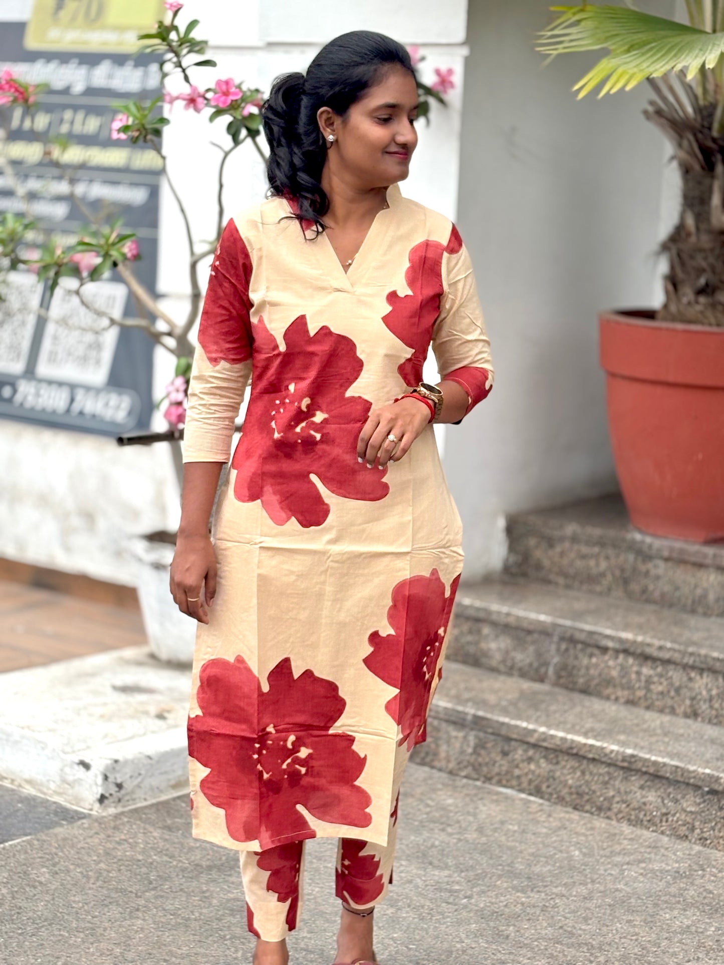 LA324~Bold Bloom Cotton Coord