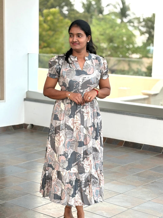 LA272~Grey Cotton Flex Maxi