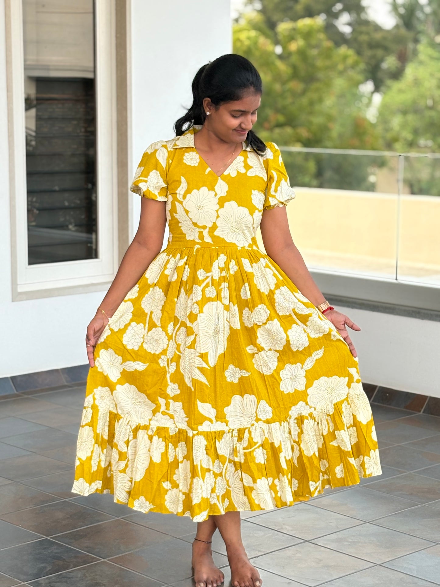 Yellow cotton Maxi