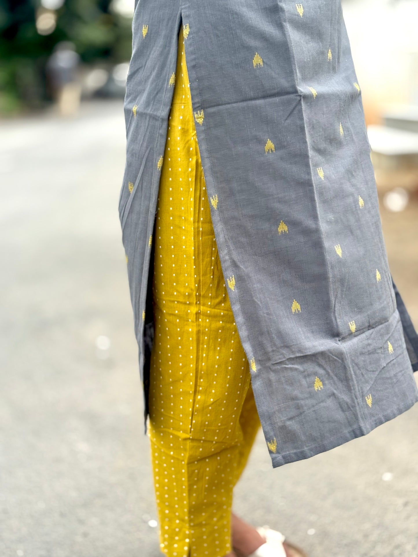 Grey+ Yellow Cotton set🌻