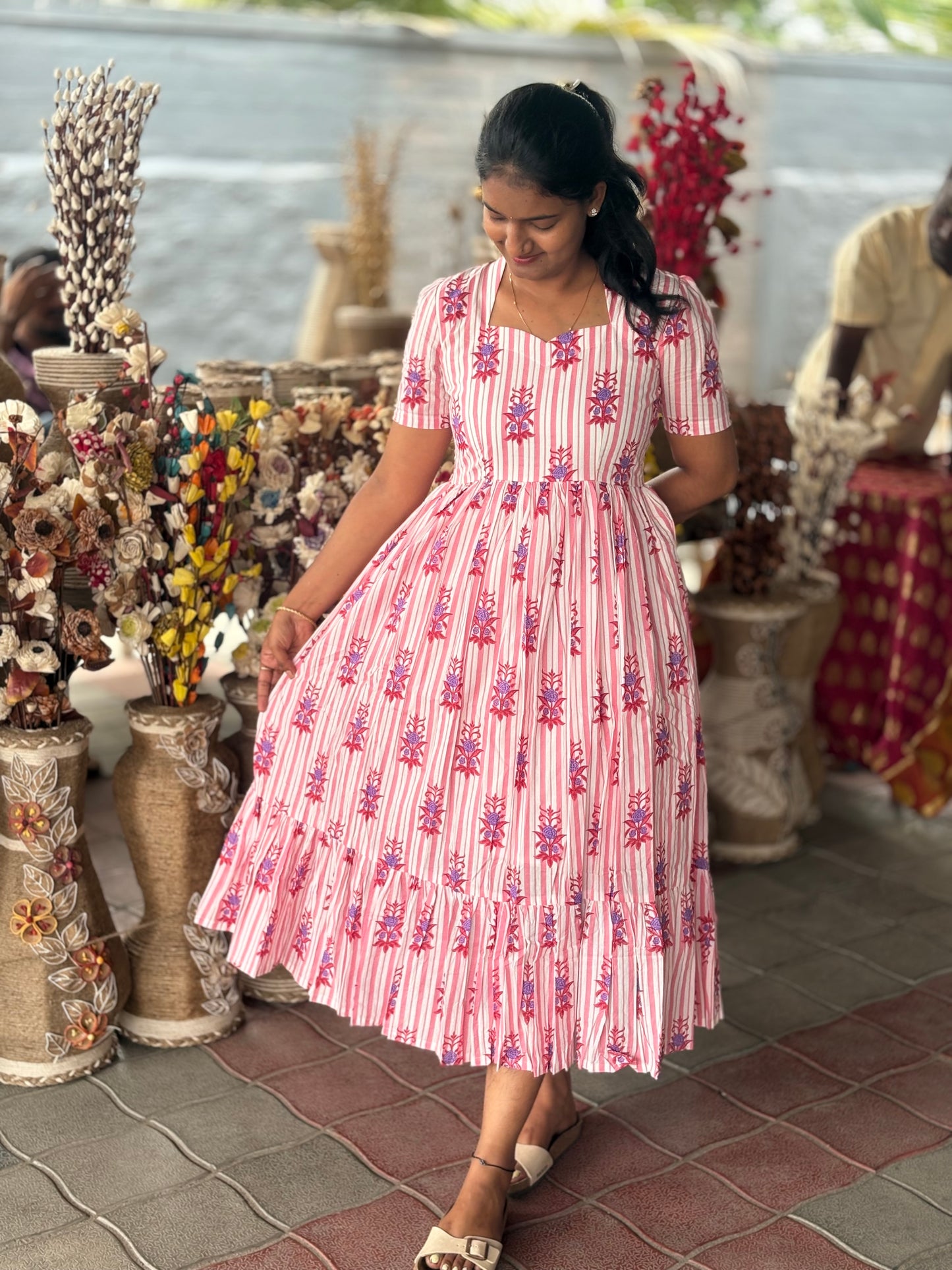 LA238~ Rose Tree 🌸 Cotton Maxi