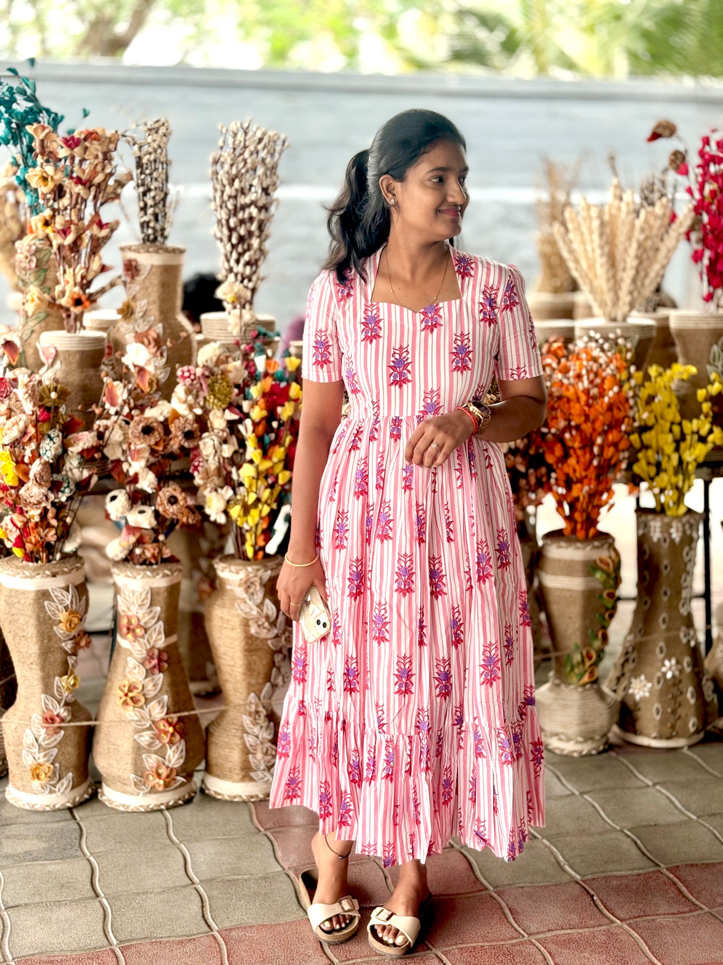 LA238~ Rose Tree 🌸 Cotton Maxi