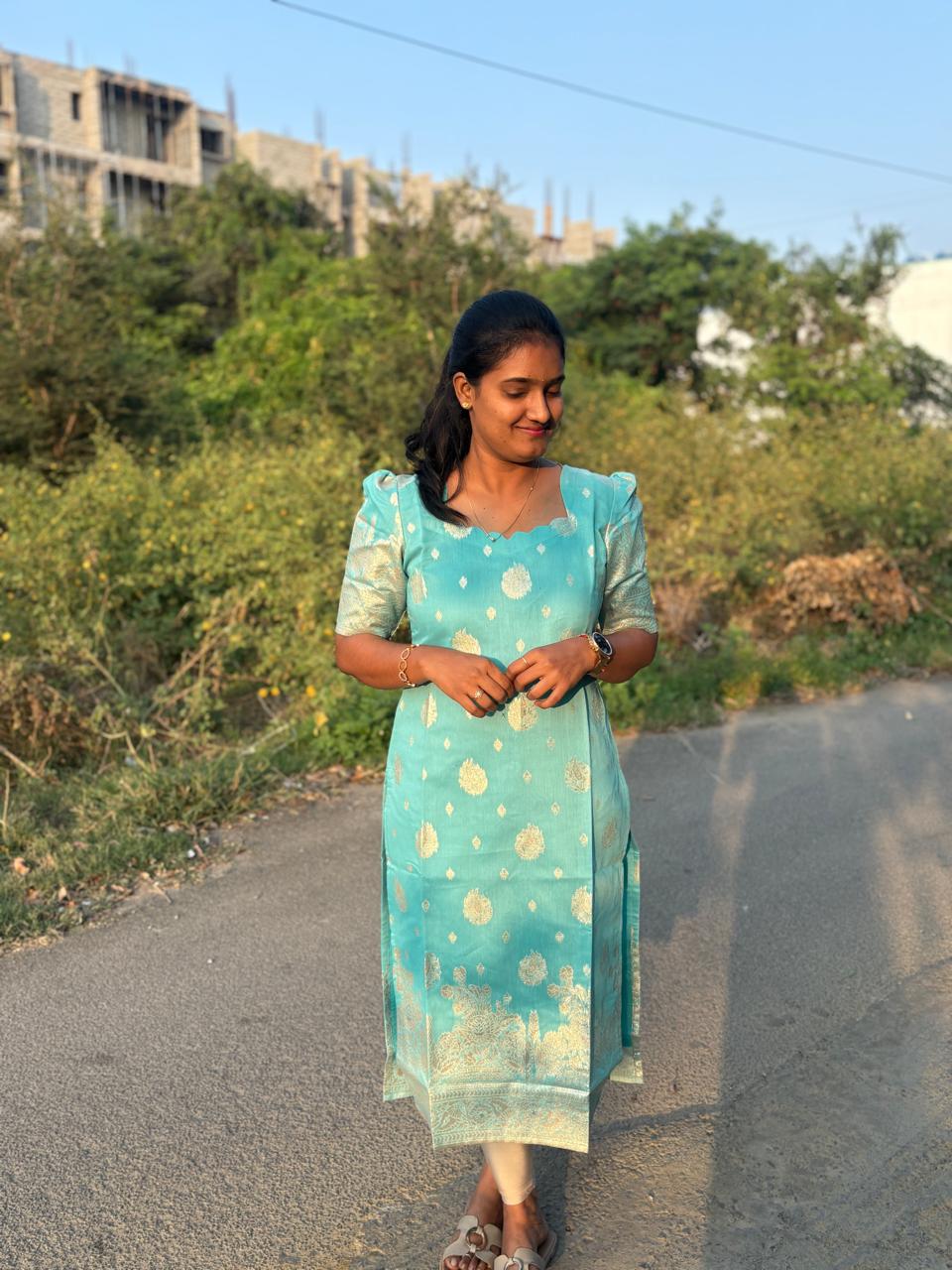 LA171~ Chanderi Silk kurti