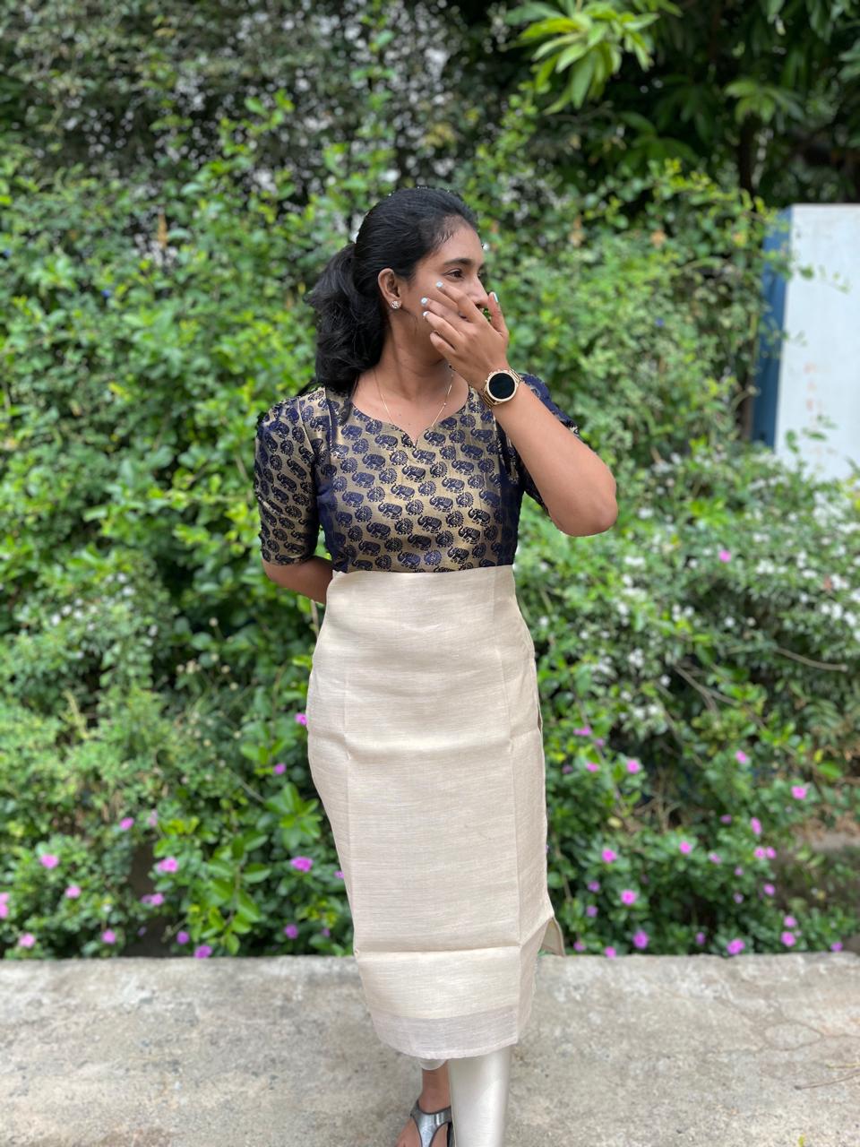 LA122~ Banarasi Tissue Kurti