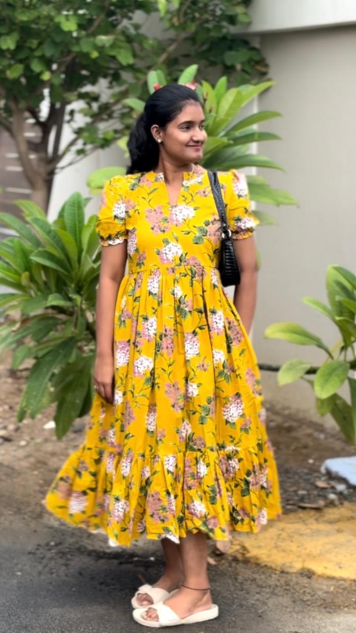 LA197~ Sunflower cotton Maxi