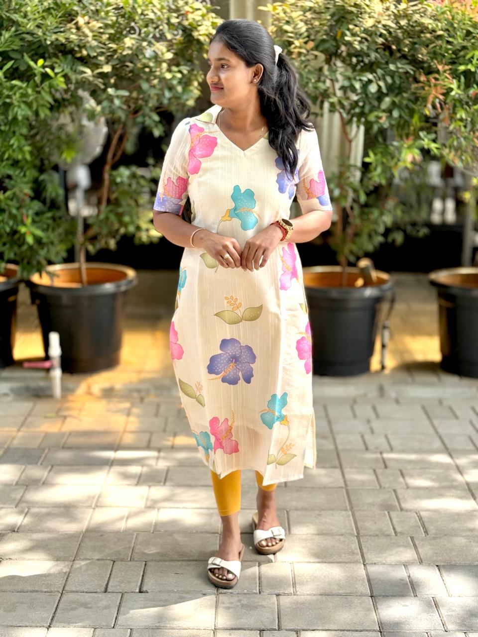 LA229~ Linen Kurti