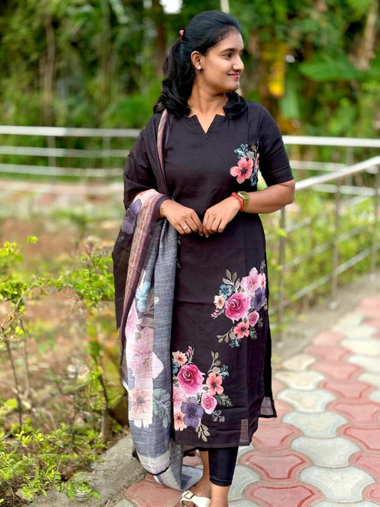 LA230~ Linen BLACK ROSE Set