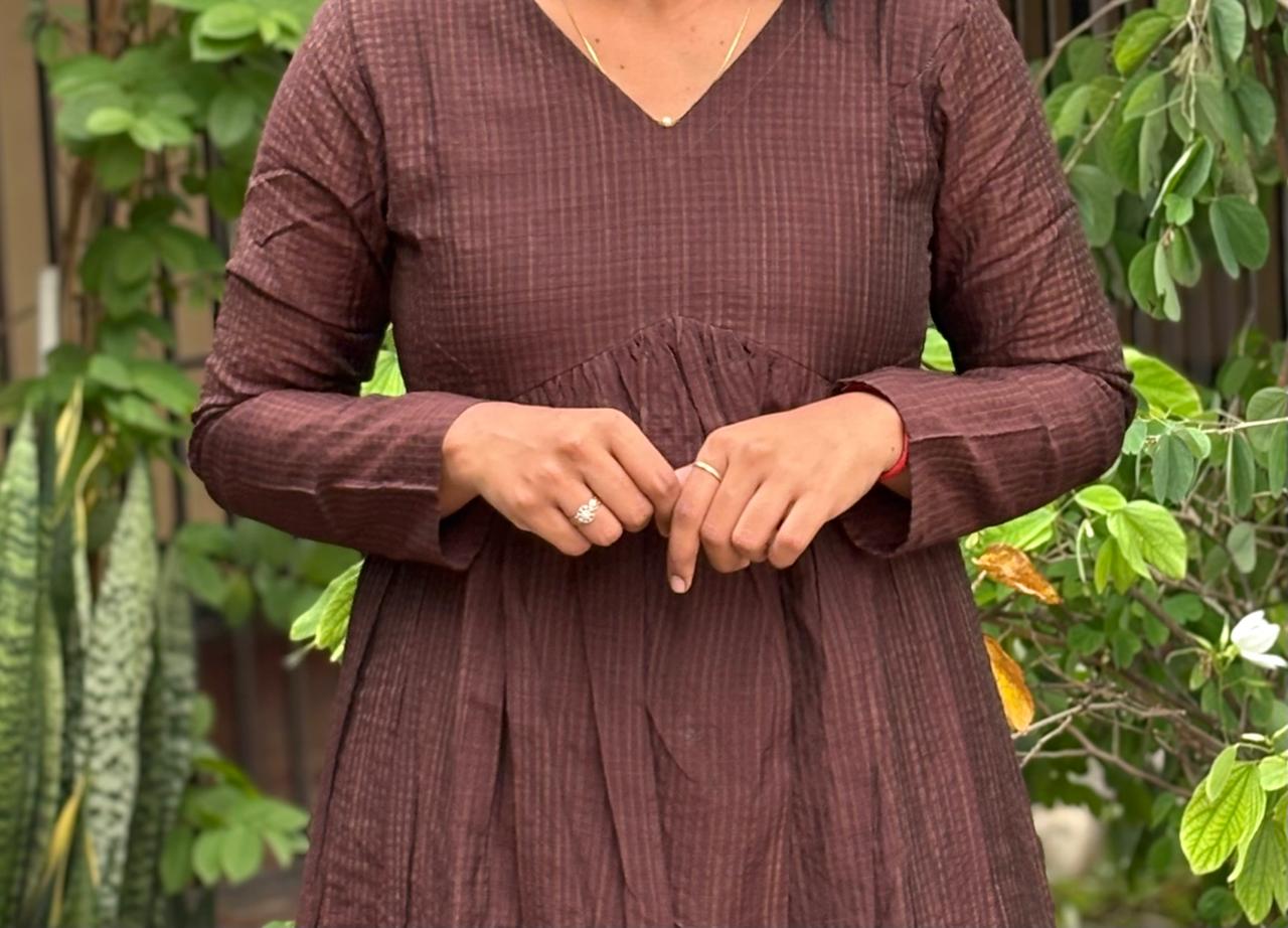 LA192~ Brown Alya cut maxi