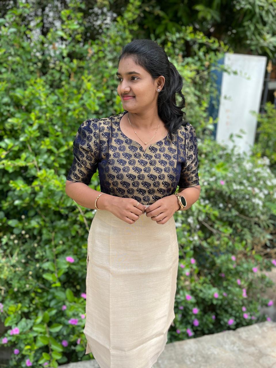 LA122~ Banarasi Tissue Kurti