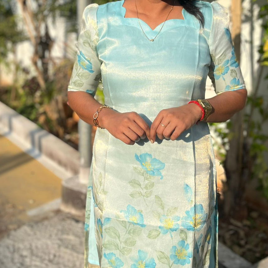 LA172~ Shimmer Tissue Kurti